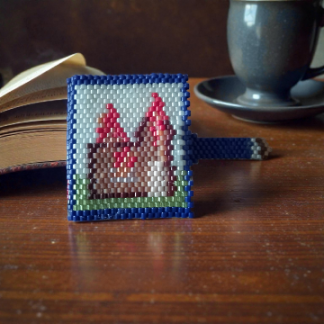 Anleitung Mini Buch „Blaulicht“ Peyote Schlüsselanhänger