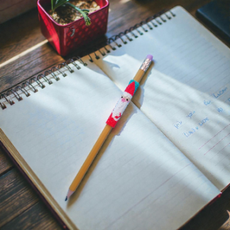 Bleistift mit Perlenumrandung WGnom in Peyote-Technik 32x22 Reihen