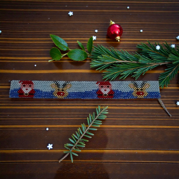 Perlenmuster Xmas 2 für Teelichtumrandung in Peyote-Technik 15/0