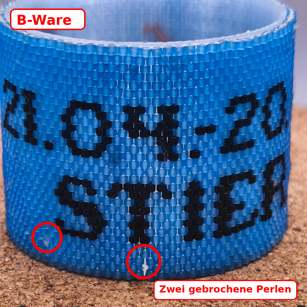 B-Ware Windlichtumrandung Stier mit zwei weiteren markierten gebrochenen Perlen
